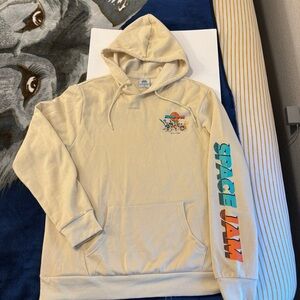 Space Jam‎ A New Legacy Beige Hoodie XL | Looney Tunes Team Graphic Sweatshirt